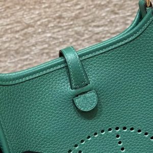Hermes Evelyne 16 CM Bag Handmade In Epsom Calfskin Leather Gold Hardware U4 Vert Vertigo - Image 15