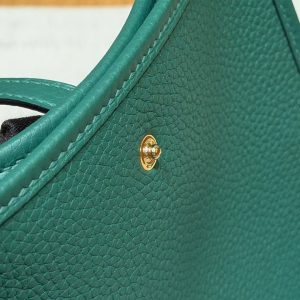 Hermes Evelyne 16 CM Bag Handmade In Epsom Calfskin Leather Gold Hardware U4 Vert Vertigo - Image 9