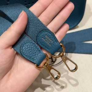 Hermes Evelyne 16 CM Bag Handmade In Epsom Calfskin Leather Gold Hardware W0 Vert Bosphore - Image 3