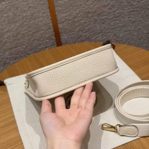 Hermes Evelyne 16 CM Bag Handmade In Taurillon Clemence Leather Gold Hardware l2 Nata - Image 16