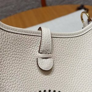 Hermes Evelyne 16 CM Bag Handmade In Taurillon Clemence Leather Gold Hardware l2 Nata - Image 10