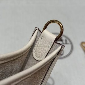 Hermes Evelyne 16 CM Bag Handmade In Taurillon Clemence Leather Gold Hardware l2 Nata - Image 8