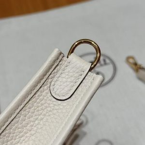 Hermes Evelyne 16 CM Bag Handmade In Taurillon Clemence Leather Gold Hardware l2 Nata - Image 6