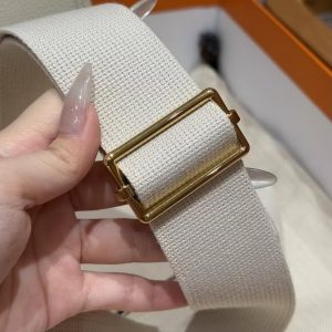 Hermes Evelyne 23 CM Bag Handmade In Taurillon Clemence Leather Gold Hardware 10 Craie - Image 11