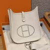 Hermes Evelyne 23 CM Bag Handmade In Taurillon Clemence Leather Gold Hardware 10 Craie