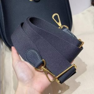 Hermes Evelyne 23 CM Bag Handmade In Taurillon Clemence Leather Gold Hardware 2Z Blue Niut - Image 3