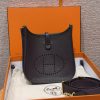 Hermes Evelyne 23 CM Bag Handmade In Taurillon Clemence Leather Gold Hardware 46 Ebene