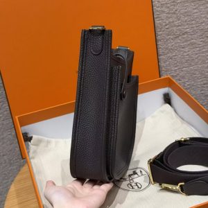 Hermes Evelyne 23 CM Bag Handmade In Taurillon Clemence Leather Gold Hardware 46 Ebene - Image 18