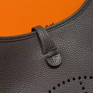 Hermes Evelyne 23 CM Bag Handmade In Taurillon Clemence Leather Gold Hardware 46 Ebene - Image 12