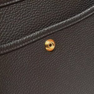 Hermes Evelyne 23 CM Bag Handmade In Taurillon Clemence Leather Gold Hardware 46 Ebene - Image 10