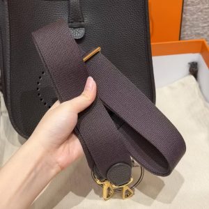 Hermes Evelyne 23 CM Bag Handmade In Taurillon Clemence Leather Gold Hardware 46 Ebene - Image 3