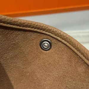 Hermes Evelyne 23 CM Bag Handmade In Taurillon Clemence Leather Silver Hardware 4B Biscuit - Image 8