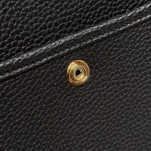 Hermes Evelyne 23 CM Bag Handmade In Taurillon Clemence Leather Gold Hardware 89 Noir - Image 11