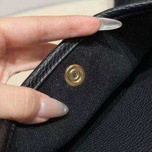 Hermes Evelyne 23 CM Bag Handmade In Taurillon Clemence Leather Gold Hardware 89 Noir - Image 10