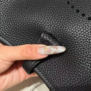 Hermes Evelyne 23 CM Bag Handmade In Taurillon Clemence Leather Silver Hardware 89 Noir - Image 12