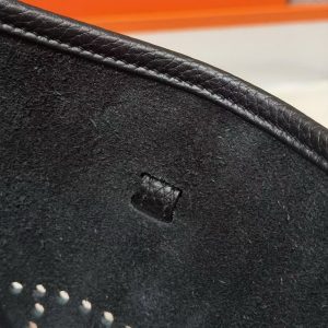 Hermes Evelyne 23 CM Bag Handmade In Taurillon Clemence Leather Silver Hardware 89 Noir - Image 7