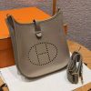 Hermes Evelyne 23 CM Bag Handmade In Taurillon Clemence Leather Gold Hardware 8Q Beige Marfa