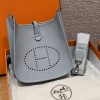 Hermes Evelyne 23 CM Bag Handmade In Taurillon Clemence Leather Silver Hardware P0 Girs Pantin