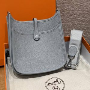Hermes Evelyne 23 CM Bag Handmade In Taurillon Clemence Leather Silver Hardware P0 Girs Pantin - Image 2