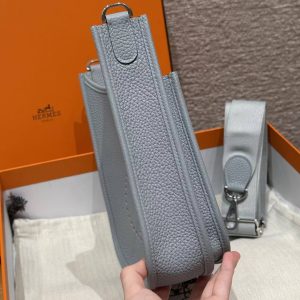 Hermes Evelyne 23 CM Bag Handmade In Taurillon Clemence Leather Silver Hardware P0 Girs Pantin - Image 18