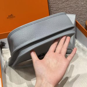 Hermes Evelyne 23 CM Bag Handmade In Taurillon Clemence Leather Silver Hardware P0 Girs Pantin - Image 16