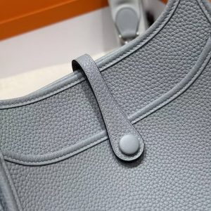 Hermes Evelyne 23 CM Bag Handmade In Taurillon Clemence Leather Silver Hardware P0 Girs Pantin - Image 10