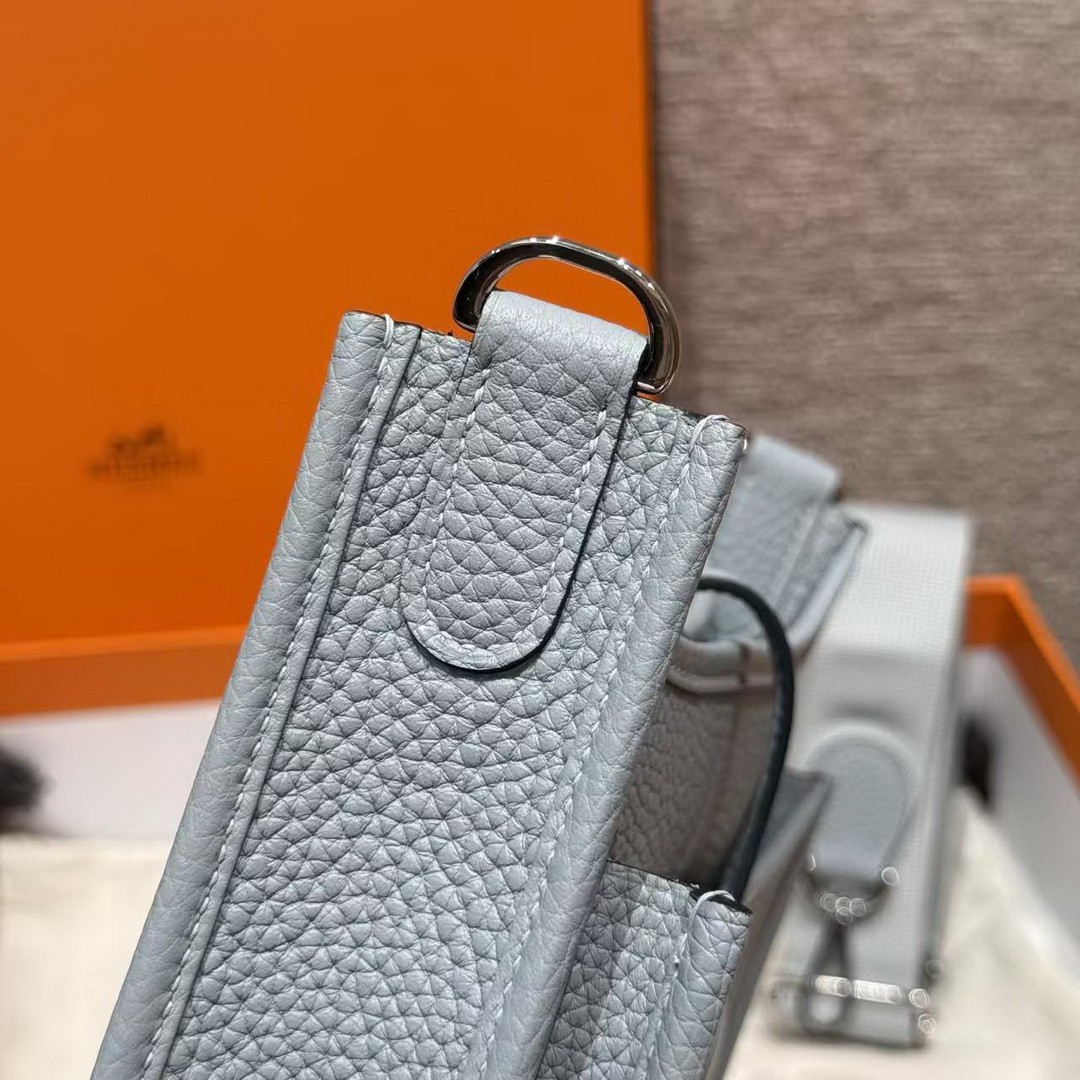 Hermes Evelyne 23 CM Bag Handmade In Taurillon Clemence Leather Silver Hardware P0 Girs Pantin - Image 8