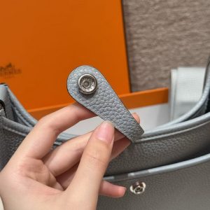 Hermes Evelyne 23 CM Bag Handmade In Taurillon Clemence Leather Silver Hardware P0 Girs Pantin - Image 5