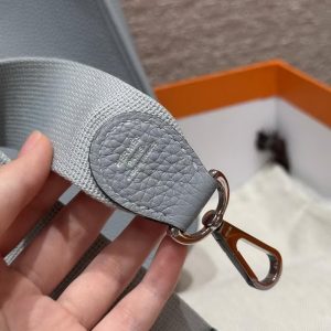 Hermes Evelyne 23 CM Bag Handmade In Taurillon Clemence Leather Silver Hardware P0 Girs Pantin - Image 3