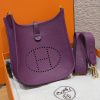 Hermes Evelyne 23 CM Bag Handmade In Taurillon Clemence Leather Gold Hardware P9 Anemone