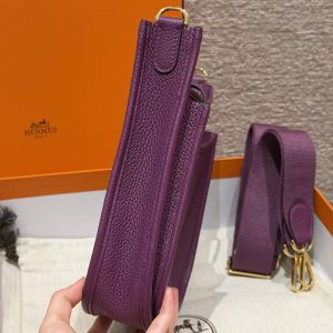 Hermes Evelyne 23 CM Bag Handmade In Taurillon Clemence Leather Gold Hardware P9 Anemone - Image 17