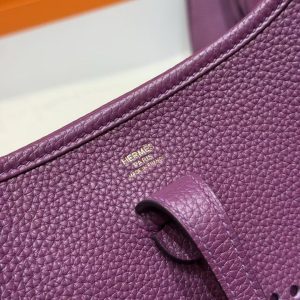 Hermes Evelyne 23 CM Bag Handmade In Taurillon Clemence Leather Gold Hardware P9 Anemone - Image 14