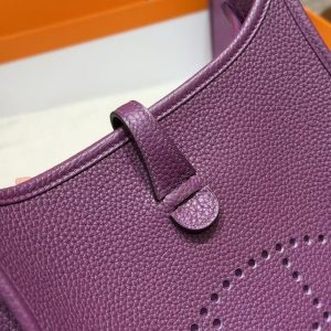 Hermes Evelyne 23 CM Bag Handmade In Taurillon Clemence Leather Gold Hardware P9 Anemone - Image 10