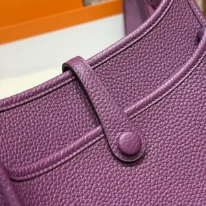 Hermes Evelyne 23 CM Bag Handmade In Taurillon Clemence Leather Gold Hardware P9 Anemone - Image 9
