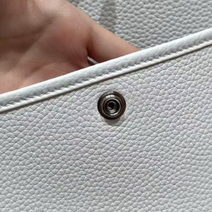 Hermes Evelyne 29 CM Bag Handmade In Taurillon Clemence Leather Silver Hardware 01 Blanc - Image 3