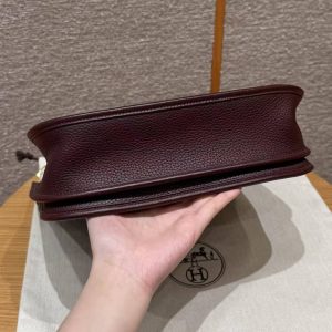 Hermes Evelyne 29 CM Bag Handmade In Taurillon Clemence Leather Gold Hardware 0G Rouge Seller - Image 16