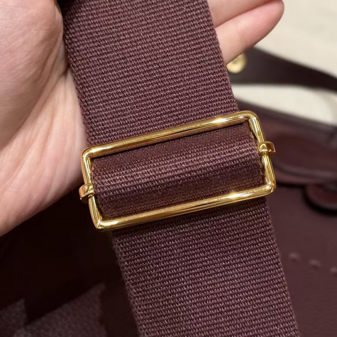 Hermes Evelyne 29 CM Bag Handmade In Taurillon Clemence Leather Gold Hardware 0G Rouge Seller - Image 5