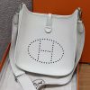 Hermes Evelyne 29 CM Bag Handmade In Taurillon Clemence Leather Silver Hardware 0T Mushroom