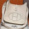 Hermes Evelyne 29 CM Bag Handmade In Taurillon Clemence Leather Silver Hardware 10 Craie