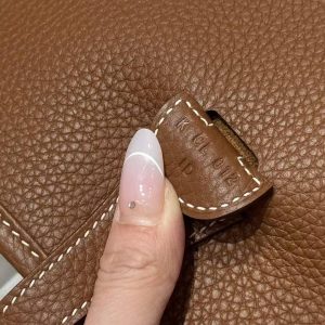 Hermes Evelyne 29 CM Bag Handmade In Taurillon Clemence Leather Gold Hardware 37 Gold - Image 7