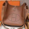Hermes Evelyne 29 CM Bag Handmade In Taurillon Clemence Leather Silver Hardware 37 Gold