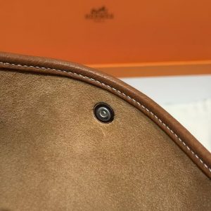 Hermes Evelyne 29 CM Bag Handmade In Taurillon Clemence Leather Silver Hardware 37 Gold - Image 3