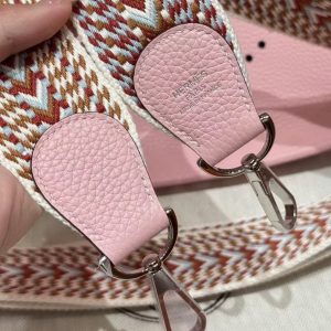 Hermes Evelyne 29 CM Bag Handmade In Taurillon Clemence Leather Silver Hardware 3Q Rose Sakura - Image 4