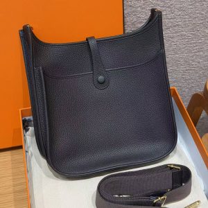 Hermes Evelyne 29 CM Bag Handmade In Taurillon Clemence Leather Gold Hardware 46 Ebene - Image 2