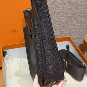 Hermes Evelyne 29 CM Bag Handmade In Taurillon Clemence Leather Gold Hardware 46 Ebene - Image 16