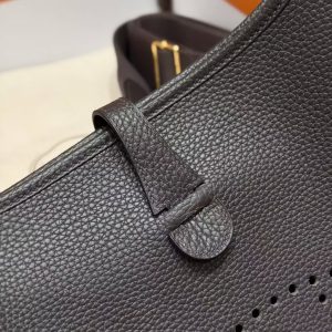 Hermes Evelyne 29 CM Bag Handmade In Taurillon Clemence Leather Gold Hardware 46 Ebene - Image 10