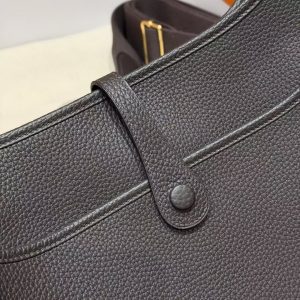 Hermes Evelyne 29 CM Bag Handmade In Taurillon Clemence Leather Gold Hardware 46 Ebene - Image 9