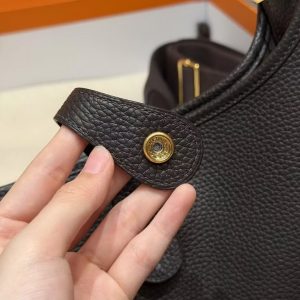 Hermes Evelyne 29 CM Bag Handmade In Taurillon Clemence Leather Gold Hardware 46 Ebene - Image 6