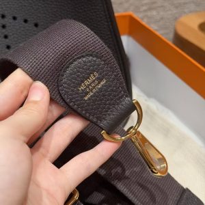 Hermes Evelyne 29 CM Bag Handmade In Taurillon Clemence Leather Gold Hardware 46 Ebene - Image 3