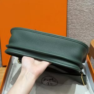 Hermes Evelyne 29 CM Bag Handmade In Taurillon Clemence Leather Gold Hardware 65 Vert Moyen - Image 17